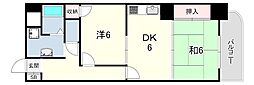 西明石ピア 2DKの間取図画像