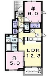 フォレストメゾン3 2LDKの間取図画像