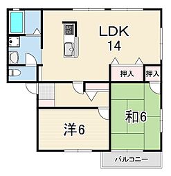 メゾン・ドゥ・ヴェール 2LDKの間取図画像