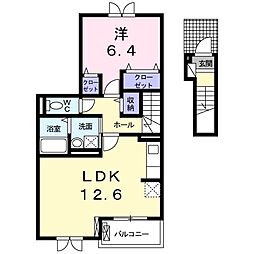 ラ・ルーノ1番館 1LDKの間取図画像