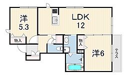 HOHO・EMI 2LDKの間取図画像