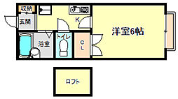 コーポみのり 1Kの間取図画像