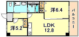 アメニティコート明舞 2LDKの間取図画像