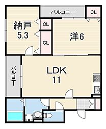 フォレストクリエオーレ大蔵海岸 1SLDKの間取図画像