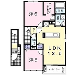 アルコバレーノ7ノース 2LDKの間取図画像