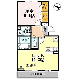 グランソレイユ南多聞台 1LDKの間取図画像