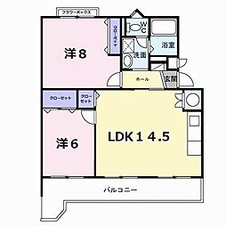 カサグランテ藤江 2LDKの間取図画像