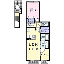 グランデオーヴェスト 1LDKの間取図画像