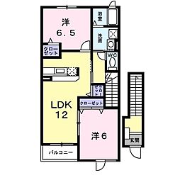 ジュネス・カーサ 2LDKの間取図画像