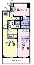 コミュノーテ半右衛門 2LDKの間取図画像