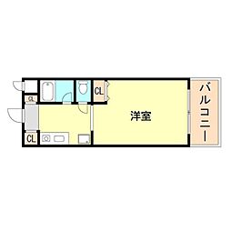 コパンジューヌ ワンルームの間取図画像