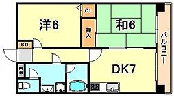 サンシャイン舞子 2DKの間取図画像