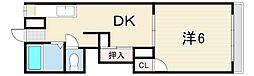 シャトー五色山 1DKの間取図画像