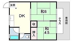 ハイツ4丁目 2DKの間取図画像