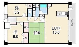 アルファステイツ西明石駅前 3LDKの間取図画像
