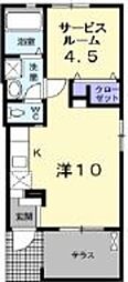 エンテラス池内C ワンルームの間取図画像
