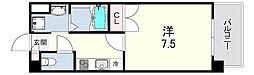 カレッジハイツ学園 1Kの間取図画像