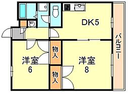 ダイコーポ西藤江 2DKの間取図画像