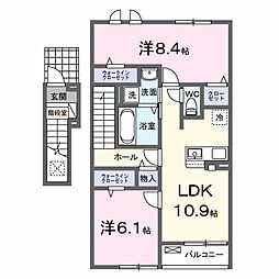 エクセルハイツC 2LDKの間取図画像