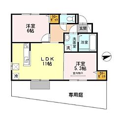 ユニヴェール霞ヶ丘 2LDKの間取図画像