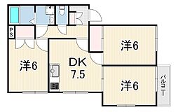 メゾンボヌール 3DKの間取図画像