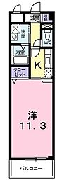 トゥールモンド 1Kの間取図画像