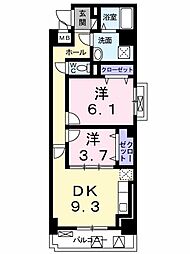 アリアンスレゴ 2DKの間取図画像