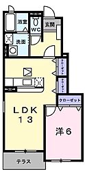 カレント2 1LDKの間取図画像