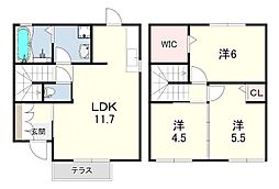 クレサン 3LDKの間取図画像