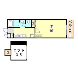 グランドヒル大津和 1Kの間取図画像