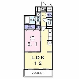 ローレルコート藤江駅前 1LDKの間取図画像