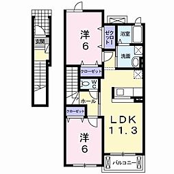 サンロード5 2LDKの間取図画像