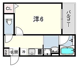 明石市大観町アパート 1Kの間取図画像