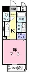 リアン 1Kの間取図画像