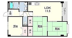 セントラルハイツ 3LDKの間取図画像