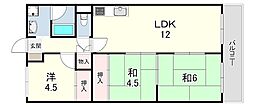 サンハイツ土山 3LDKの間取図画像