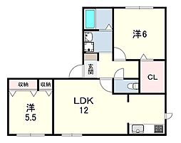 アデアコートB 2LDKの間取図画像