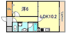 アザレア 1LDKの間取図画像