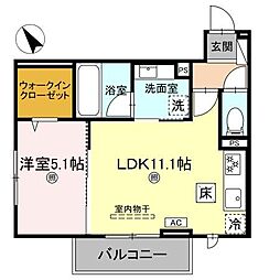 LA FLEUR 1LDKの間取図画像