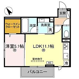 LA FLEUR 1LDKの間取図画像