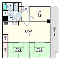 サンヴェール朝霧ケ丘 3LDKの間取図画像
