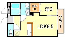 プレミール 1LDKの間取図画像