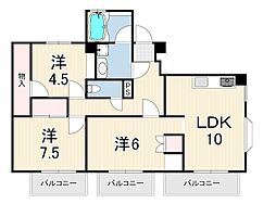 さつきビル 3LDKの間取図画像