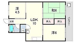 サンハイツ山口 3LDKの間取図画像
