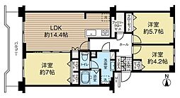 コープ野村澄川第2 3LDKの間取図画像