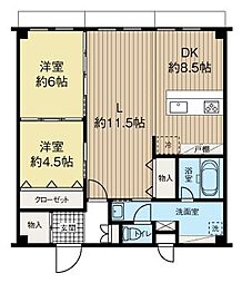 中島公園ハウス 2LDKの間取図画像