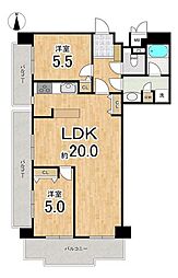 杁中スカイタウンA棟 2LDKの間取図画像