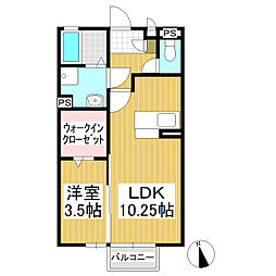 セジュールKTK 1LDKの間取図画像