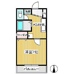 サンパレス上田 1Kの間取図画像