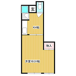 ハイツ大王 1Kの間取図画像